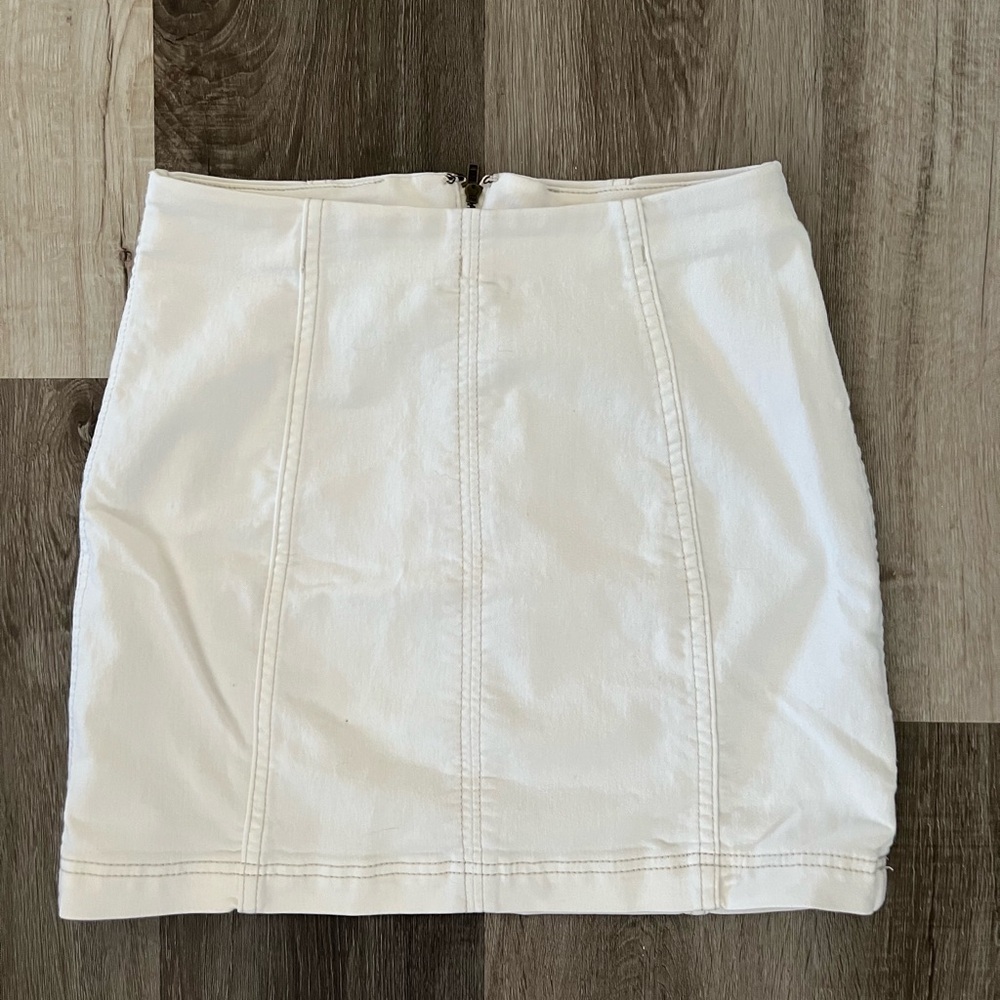 Free People White Mini Pencil Skirt